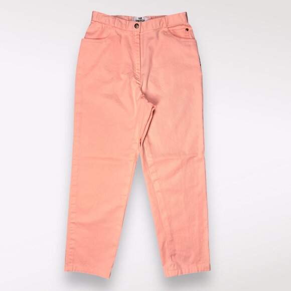 Vintage Hardy Amies Peach High Rise Embroidered Jeans Straight Leg Small - Picture 2 of 11